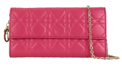 Lady Dior Wallet On Chain, &pound;595, Handbags, Pink, Leather, Front view